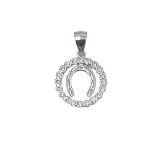 COLGANTE HERRADURA PLATA ACABDO RODIO CIRCONITAS