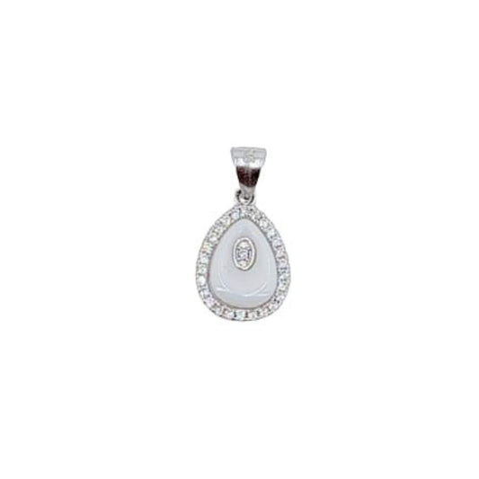 COLGANYE  CERAMICA PLATA ACABADO RODIO CIRCONITAS
