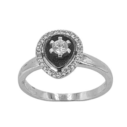 ANILLO PLATA CERAMICA NEGRA ACABADO RODIO CIRCONITAS