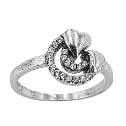 ANILLO CORAZON PLATA ACABADO RODIO CIRCONITAS
