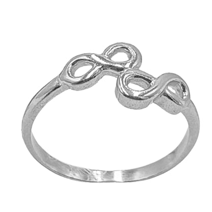 ANILLO INFINITO PLATA ACABADO RODIO LISO BRILLO
