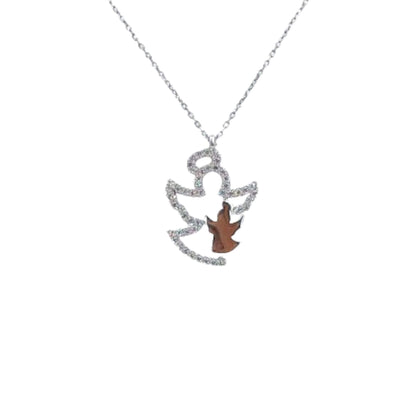 COLLAR ANGEL PLATA ACABADO RODIO CIRCONITAS