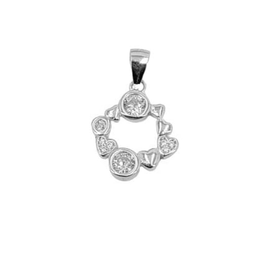 COLGANTE PLATA ACABADO RODIO CIRCONITAS