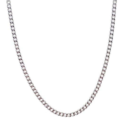 SILVER CHAIN ​​WITH RHODIUM FINISH, 60CM LONG