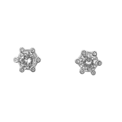 PENDIENTES PLATA ACABADO RODIO CIRCONITAS CIERRE PRESION