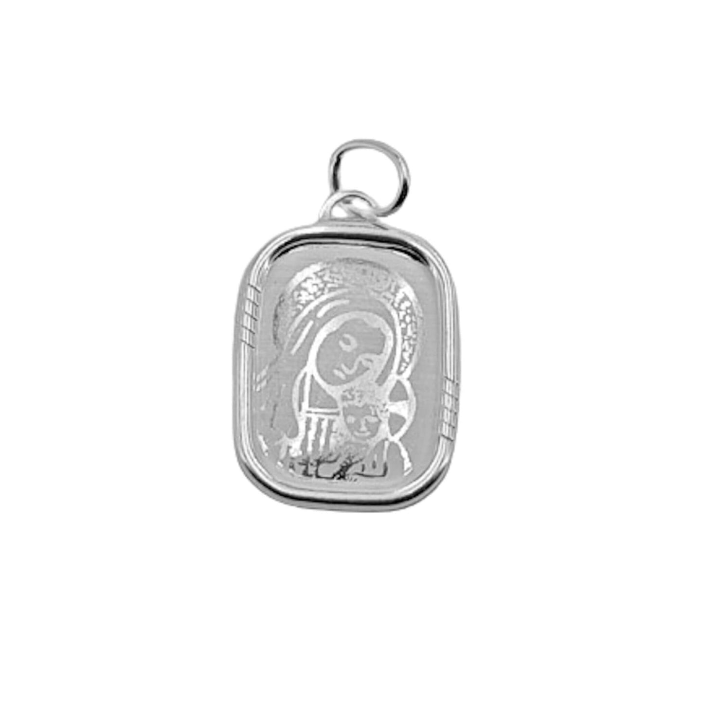 MEDALLA VIRGEN PLATA ACABADO PLATEADO