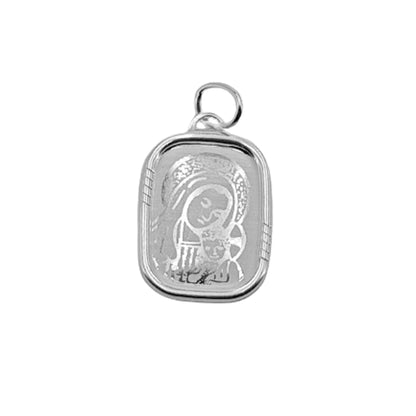 MEDALLA VIRGEN PLATA ACABADO PLATEADO