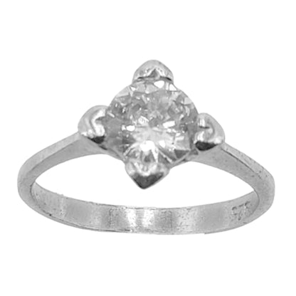 ANILLO SOLITARIO PLATA ACABADO RODIO CIRCONITA