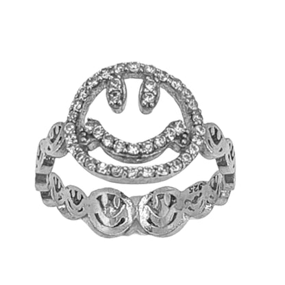 ANILLO PLATA ACABADO RODIO CIRCONITAS