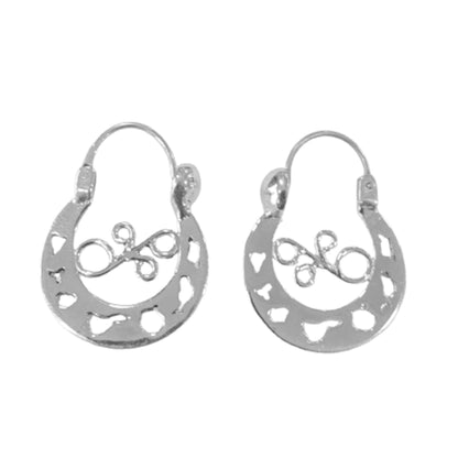 AROS CANARIOS 7 ISLAS PLATA ACABADO PLATEADO CALADO LISO BRILLO N-2