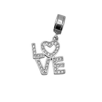 CHARMS LOVE PLATA ACABADO RODIO CIRCONITAS