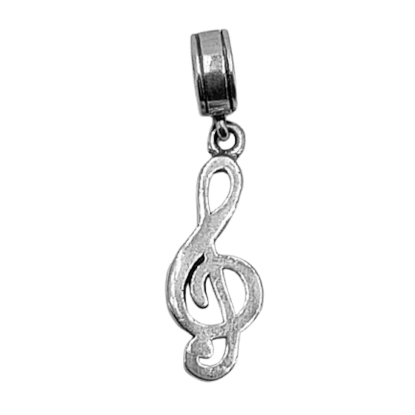 CHARMS NOTA MUSICAL PLATA ACABADO PLATEADO LISO BRILLO