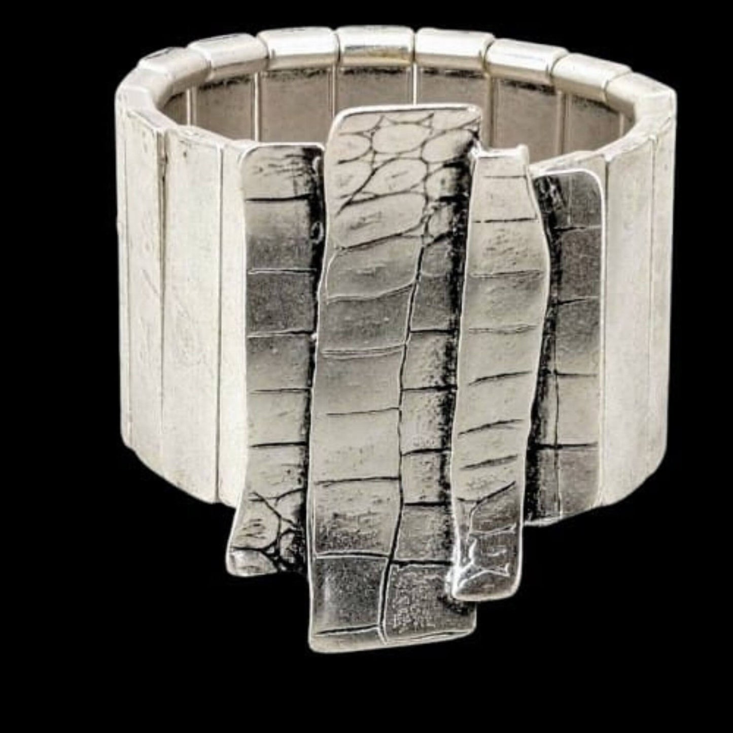 PULSERA BRAZALETE ZAMAK DISEÑO MODERNO EXCLUSIVO CON NAYLO ELASTICO