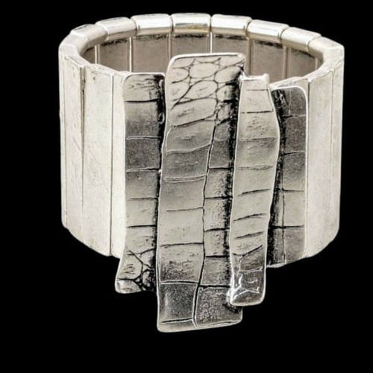 PULSERA BRAZALETE ZAMAK DISEÑO MODERNO EXCLUSIVO CON NAYLO ELASTICO