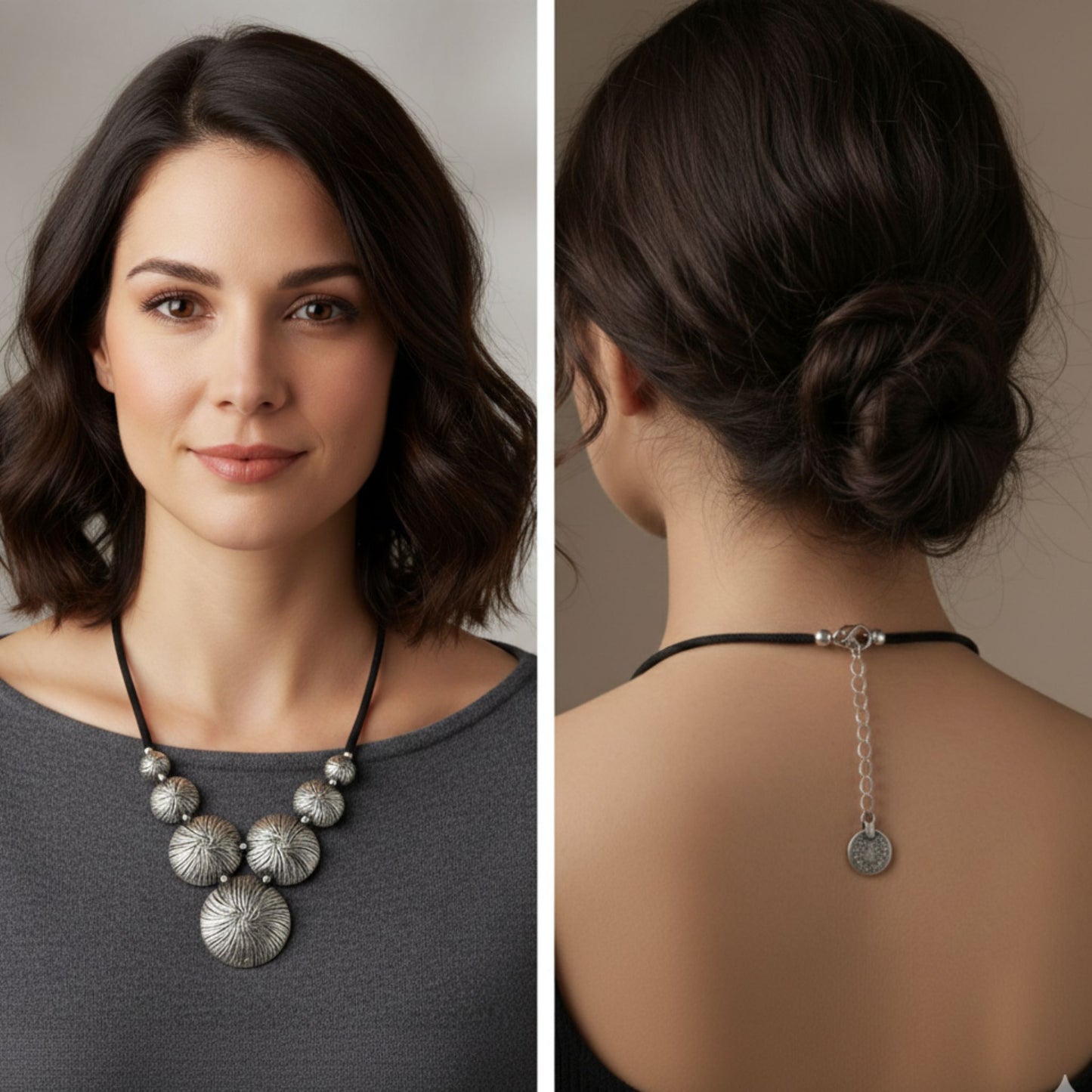 Collar  de Piezas Redondas con Relieve