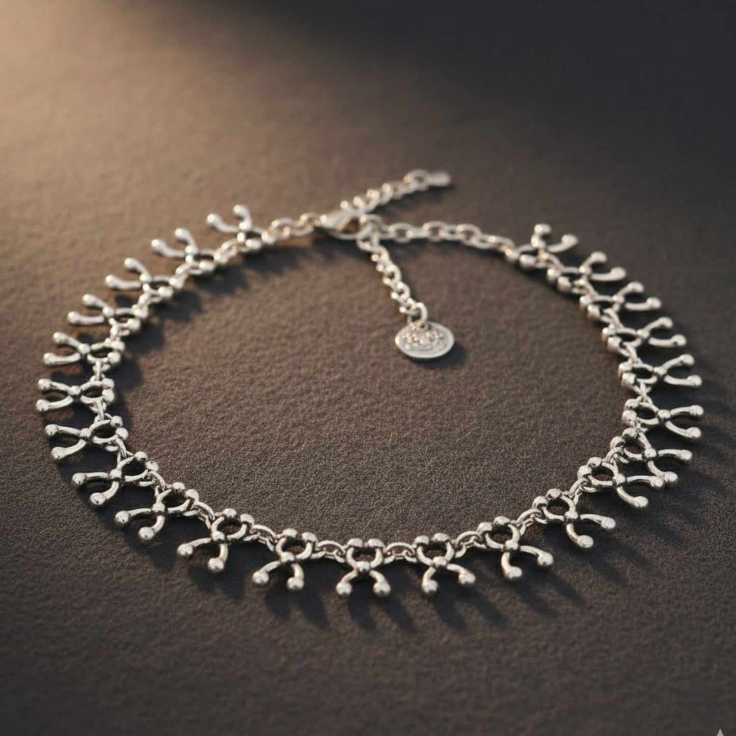 Collar de ZAMAK - Efecto Lluvia de Plata