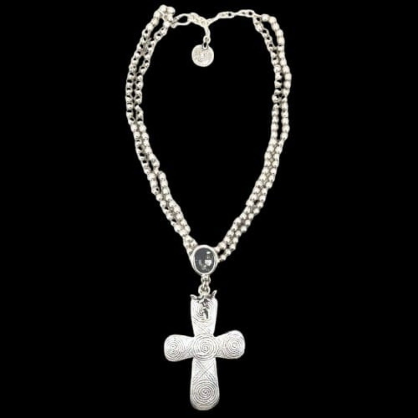 COLLAR CRUZ ZAMAK CON CIRCONITA