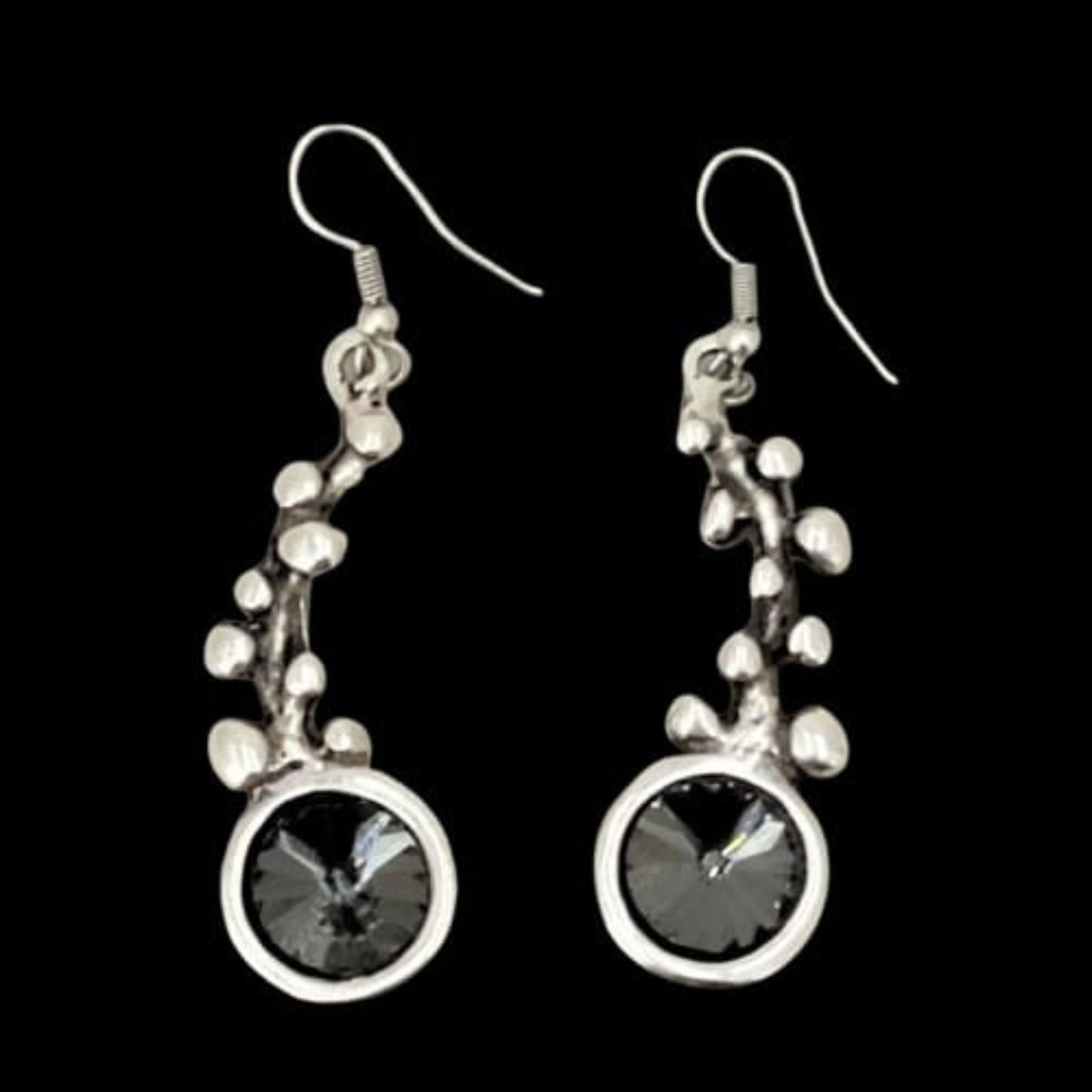 PENDIENTES  LARGOS ZAMAK CON CIRCONITAS REDONDAS