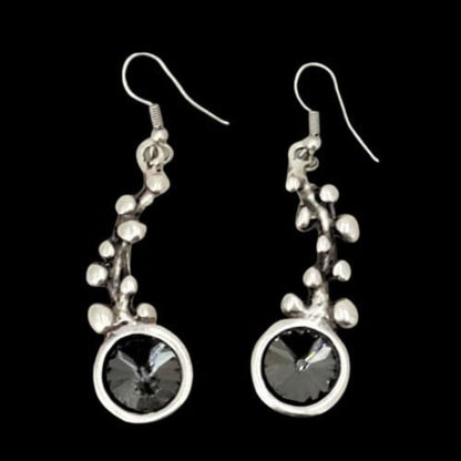 PENDIENTES  LARGOS ZAMAK CON CIRCONITAS REDONDAS