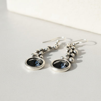 PENDIENTES  LARGOS ZAMAK CON CIRCONITAS REDONDAS