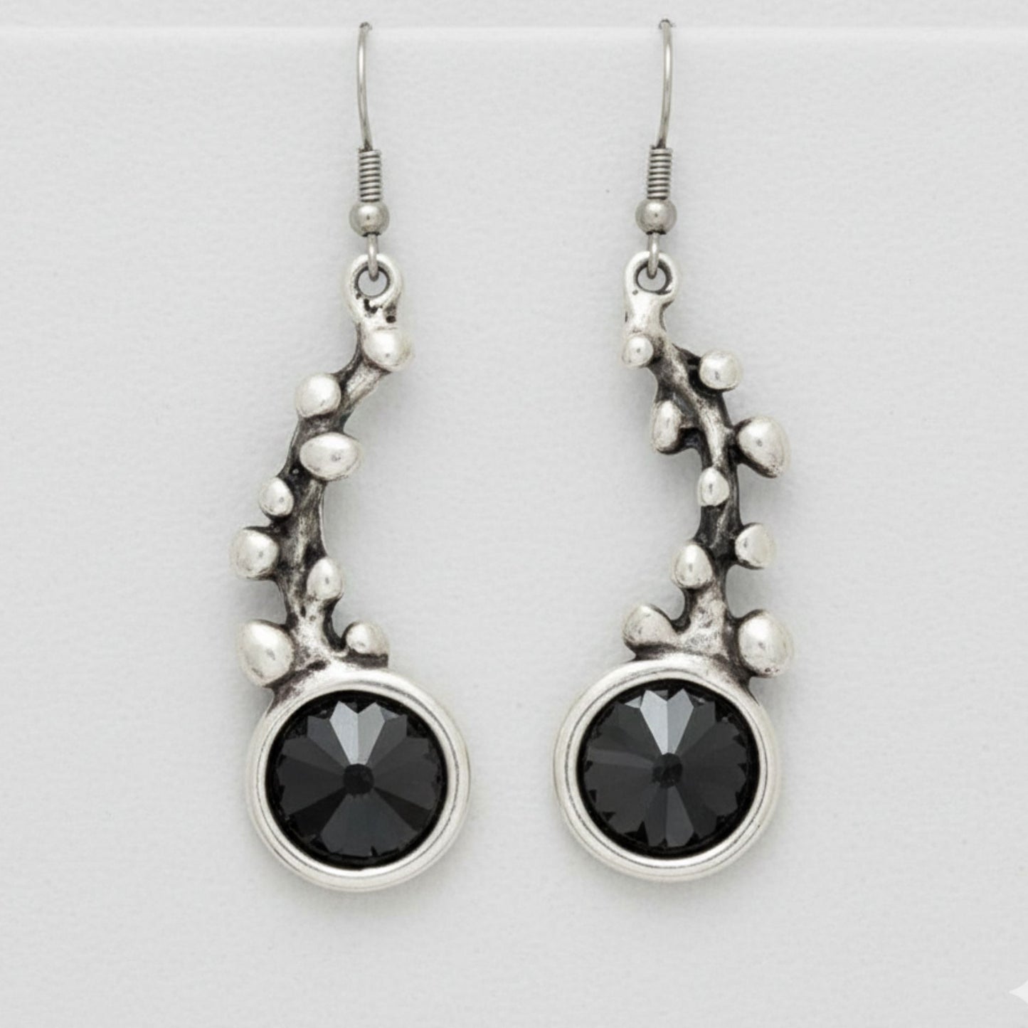 PENDIENTES  LARGOS ZAMAK CON CIRCONITAS REDONDAS