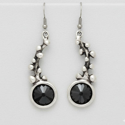 PENDIENTES  LARGOS ZAMAK CON CIRCONITAS REDONDAS