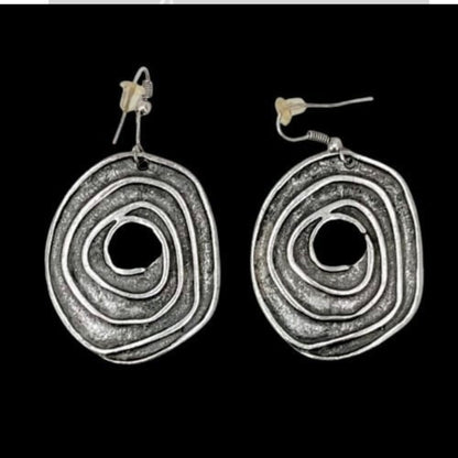 PENDIENTES ESPIRAL ZAMAK PLATEADOS