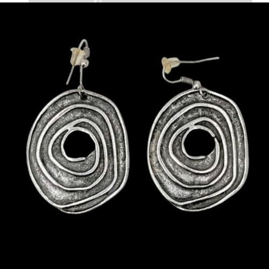 PENDIENTES ESPIRAL ZAMAK PLATEADOS