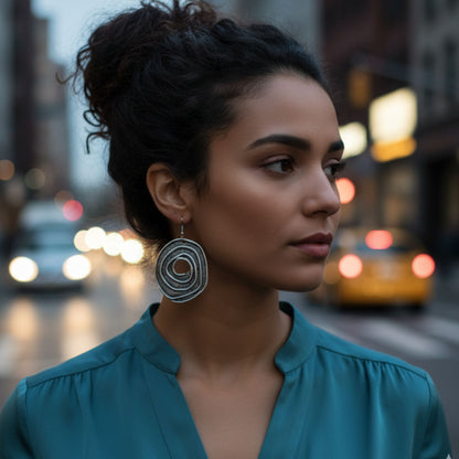 PENDIENTES ESPIRAL ZAMAK PLATEADOS