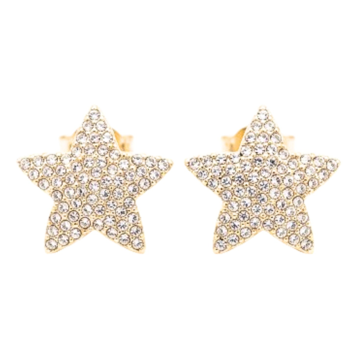 Pendientes Estrella Circonitas Blancas | Acero Inoxidable Chapado Oro 14K