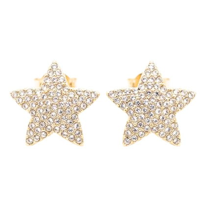 Pendientes Estrella Circonitas Blancas | Acero Inoxidable Chapado Oro 14K