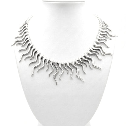 Collar Gargantilla Sol Zamak Plateado | Joyería Exclusiva Hipoalergénica