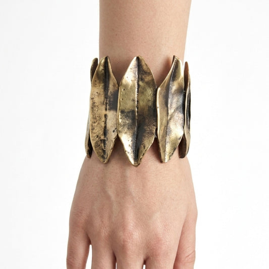 Pulsera Brazalete Bronce Dorado Envejecido Vintage | Joyería Osnor