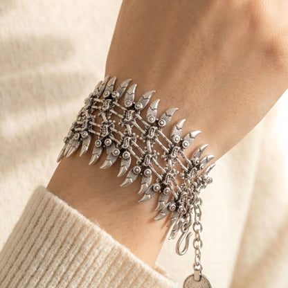 Brazalete Zamak Volumen Plateado | Hipoalergénico
