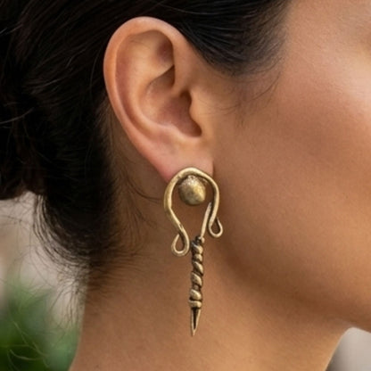 Pendientes Bronce Dorado Envejecido – Arte Escultural Vintage | Joyería Osnor