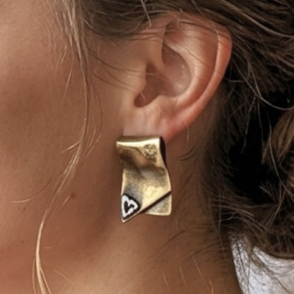 Pendientes Bronce Dorado Envejecido Vintage — Arte Escultórico | Joyería Osnor
