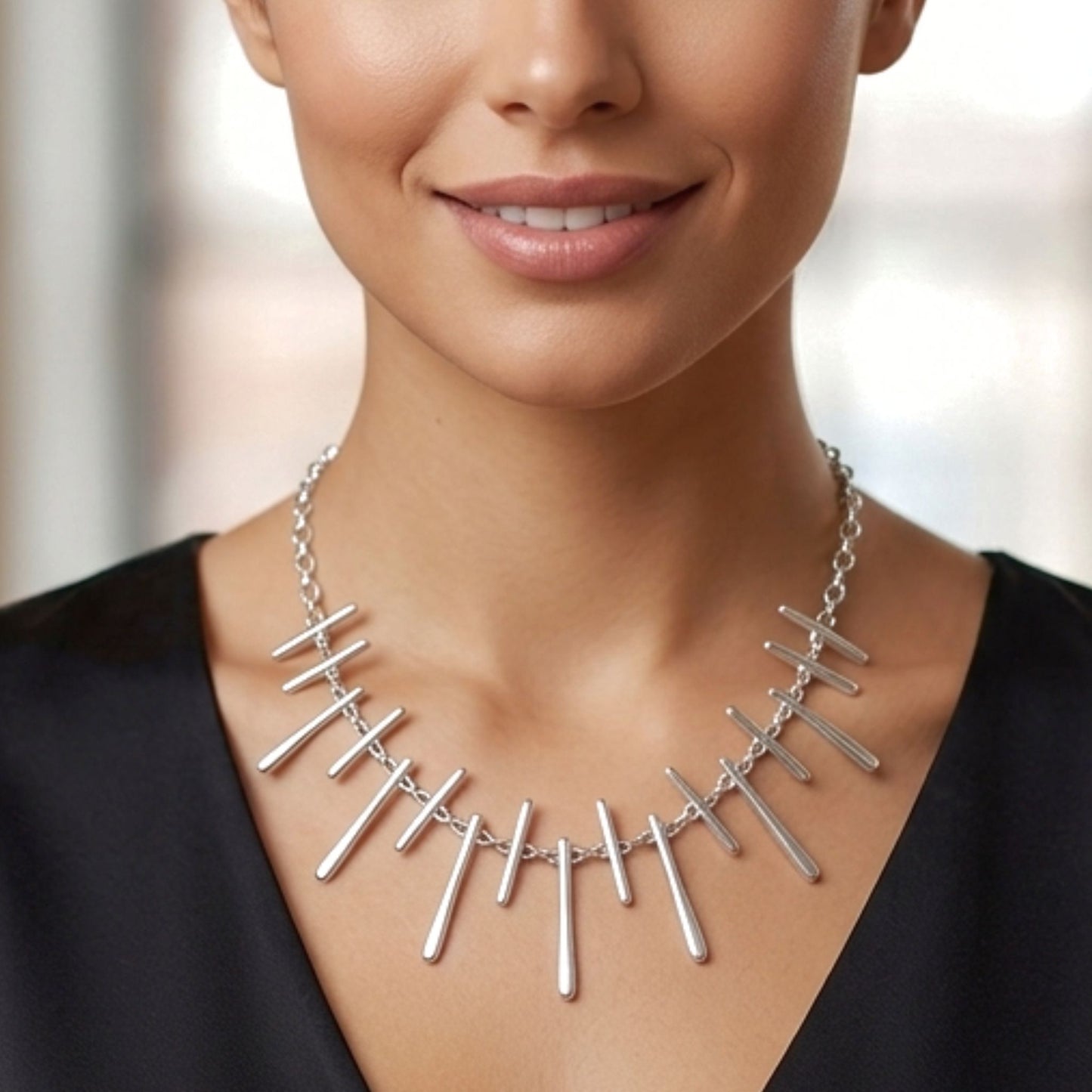Collar Gargantilla Volumen Plateado | Joyería Osnor