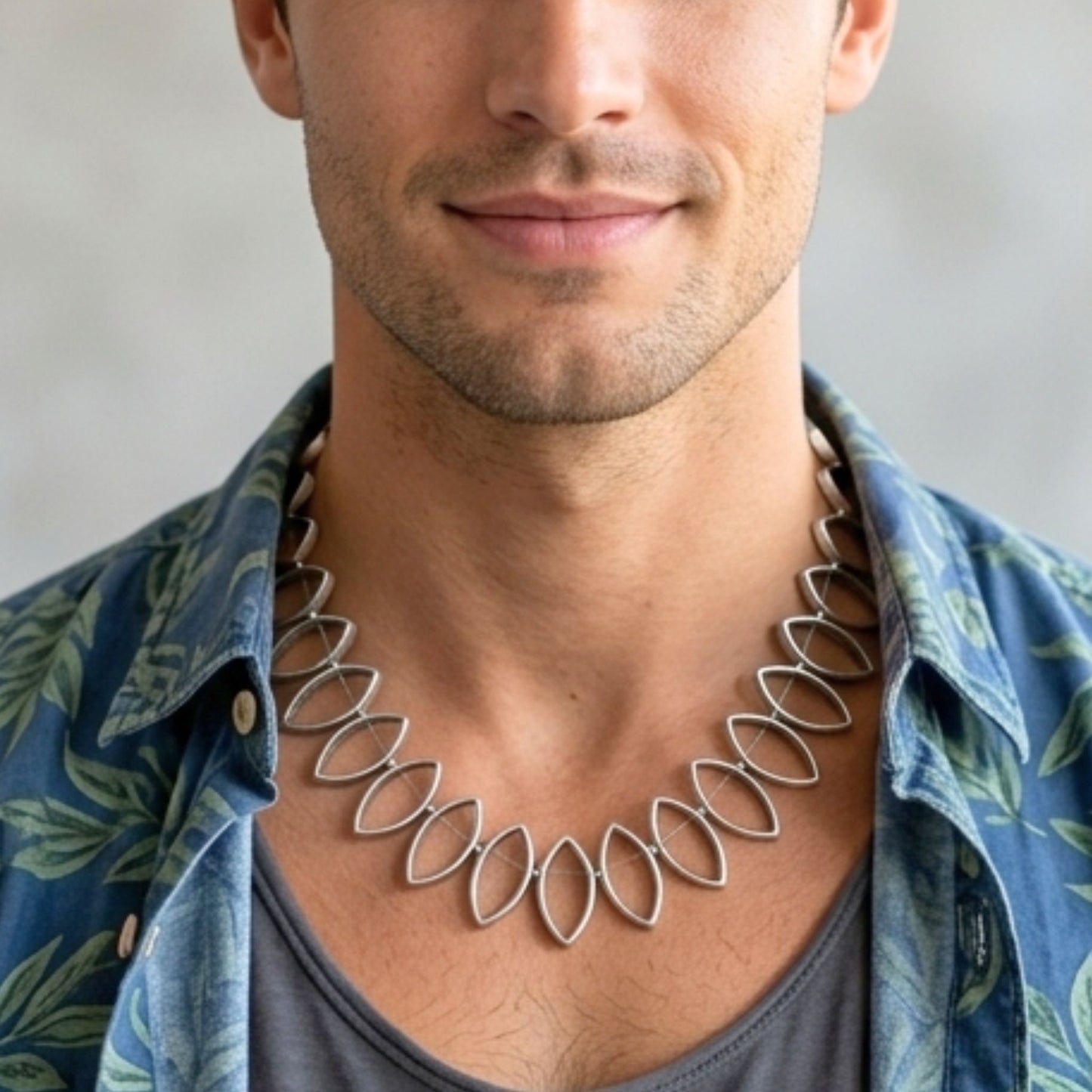 Collar Gargantilla Zamak Plateado Volumen | Joyería Osnor