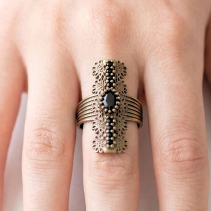 Sortija Vintage Mujer | Plata y Bronce con Piedras Naturales | Joyería Osnor