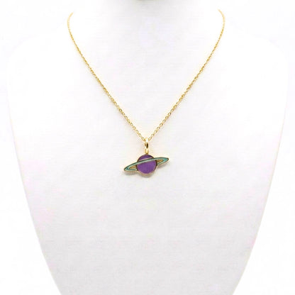 Collar Gargantilla Saturno · Plata con Baño de Oro y Esmalte