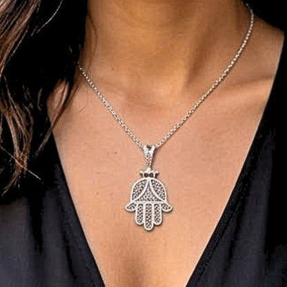Collar Gargantilla Plata Mano de Fátima | Joyería Osnor
