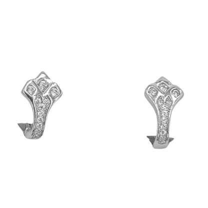 Pendientes Plata Rodio Clásicos con Circonitas