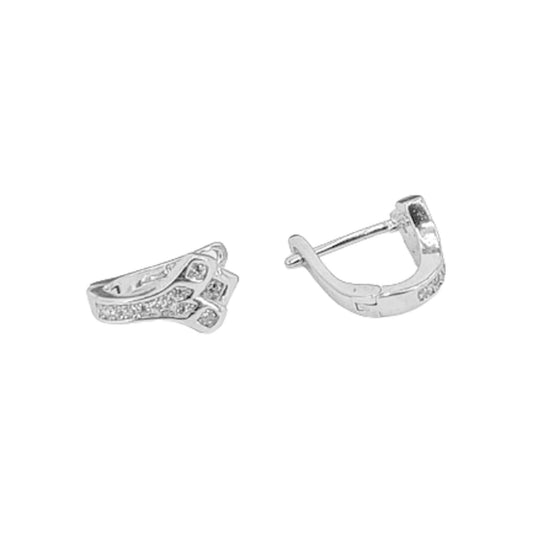 Pendientes Plata Rodio Clásicos con Circonitas