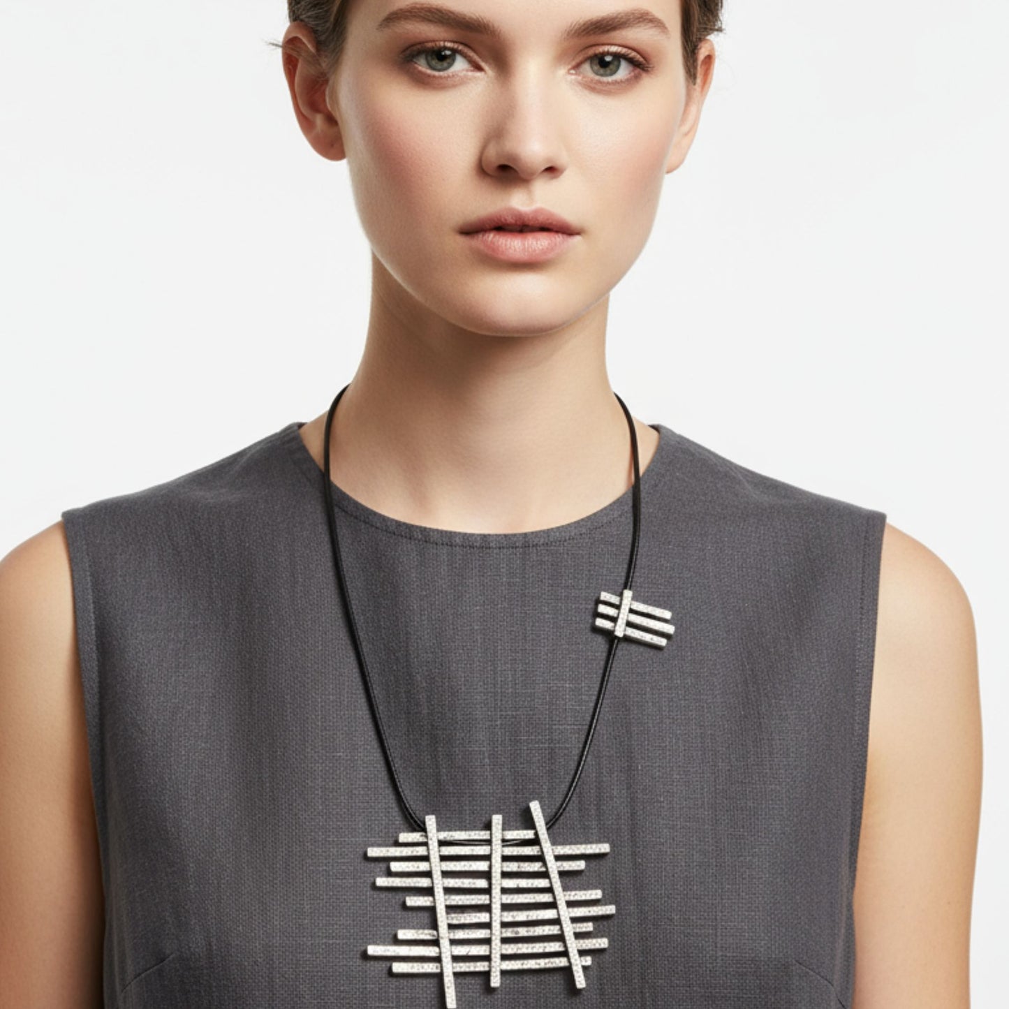 Collar Zamak Geométrico - Diseño Arquitectónico Unisex