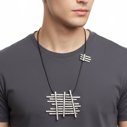 Collar Zamak Geométrico - Diseño Arquitectónico Unisex