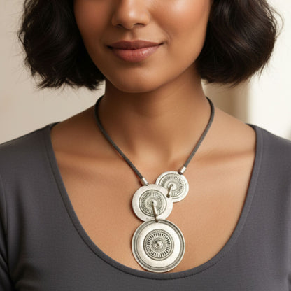 Collar Zamak con cierre en el colgante.