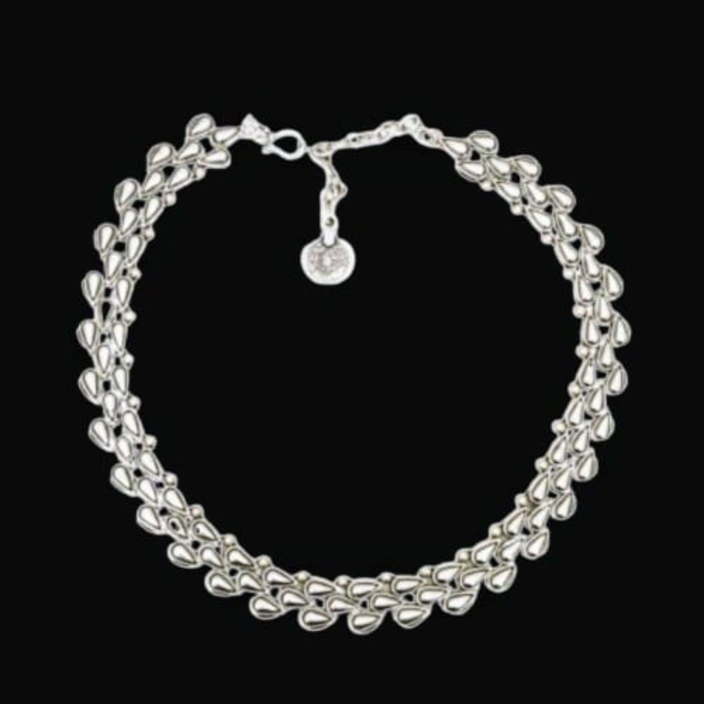 Collar de ZAMAK - Lluvia de plata.