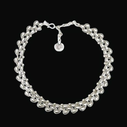 Collar de ZAMAK - Lluvia de plata.