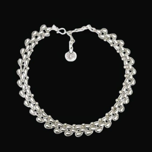 Collar de ZAMAK - Lluvia de plata.