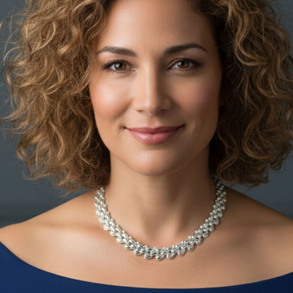 Collar de ZAMAK - Lluvia de plata.